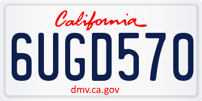 CA license plate 6UGD570