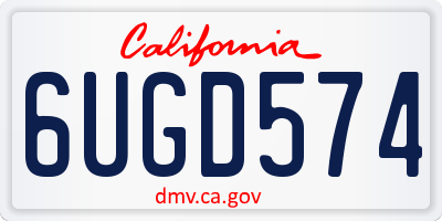 CA license plate 6UGD574