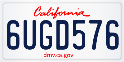 CA license plate 6UGD576