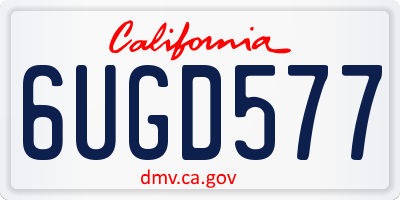 CA license plate 6UGD577