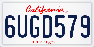 CA license plate 6UGD579