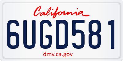 CA license plate 6UGD581