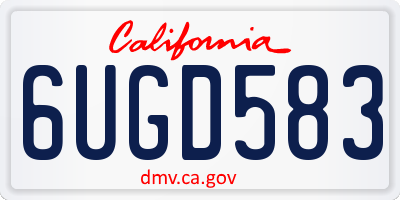 CA license plate 6UGD583