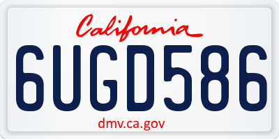 CA license plate 6UGD586