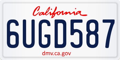 CA license plate 6UGD587