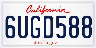 CA license plate 6UGD588