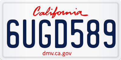 CA license plate 6UGD589