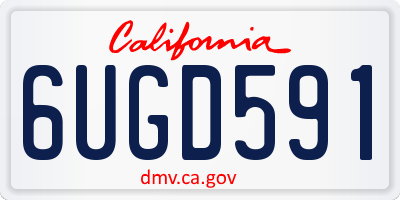 CA license plate 6UGD591