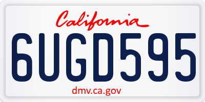 CA license plate 6UGD595