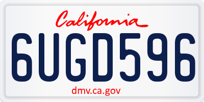 CA license plate 6UGD596