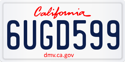 CA license plate 6UGD599