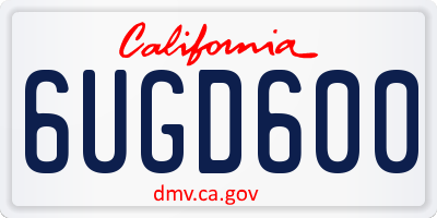 CA license plate 6UGD600