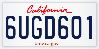 CA license plate 6UGD601