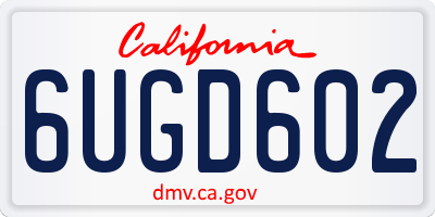 CA license plate 6UGD602
