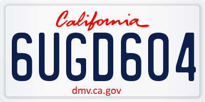 CA license plate 6UGD604