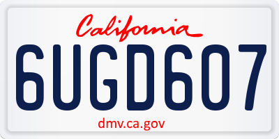 CA license plate 6UGD607