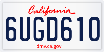 CA license plate 6UGD610