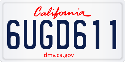 CA license plate 6UGD611