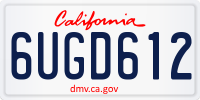 CA license plate 6UGD612