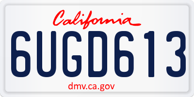 CA license plate 6UGD613