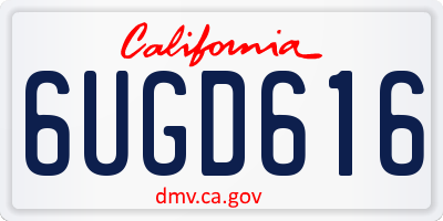 CA license plate 6UGD616