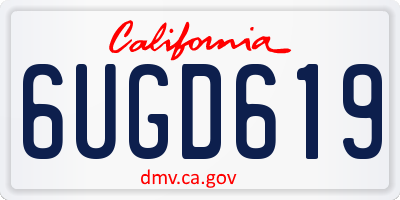CA license plate 6UGD619