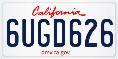 CA license plate 6UGD626
