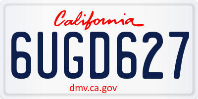 CA license plate 6UGD627