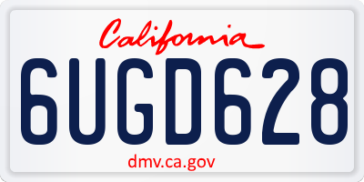 CA license plate 6UGD628
