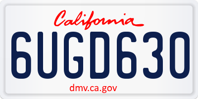 CA license plate 6UGD630