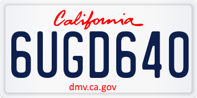 CA license plate 6UGD640