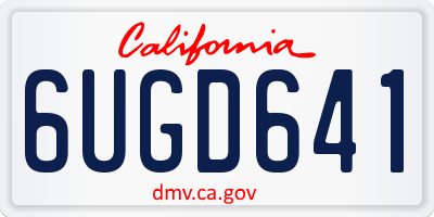 CA license plate 6UGD641