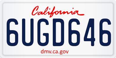 CA license plate 6UGD646
