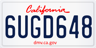 CA license plate 6UGD648