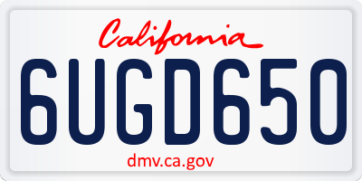 CA license plate 6UGD650