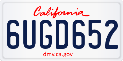 CA license plate 6UGD652