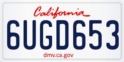 CA license plate 6UGD653