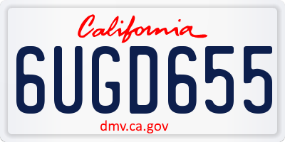 CA license plate 6UGD655