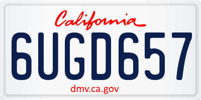 CA license plate 6UGD657