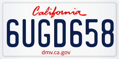 CA license plate 6UGD658