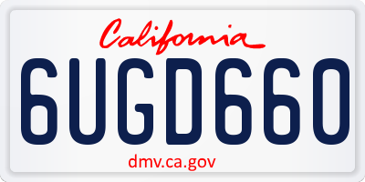 CA license plate 6UGD660