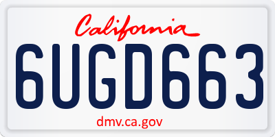 CA license plate 6UGD663