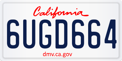 CA license plate 6UGD664