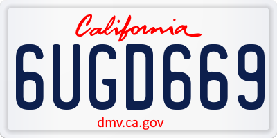 CA license plate 6UGD669