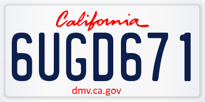 CA license plate 6UGD671