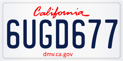 CA license plate 6UGD677