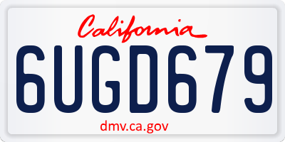 CA license plate 6UGD679
