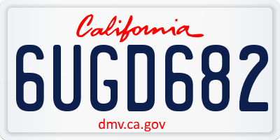 CA license plate 6UGD682