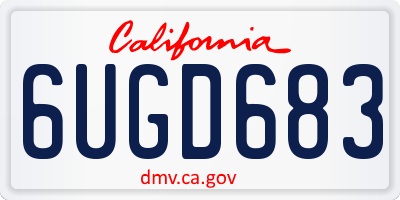 CA license plate 6UGD683