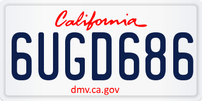 CA license plate 6UGD686